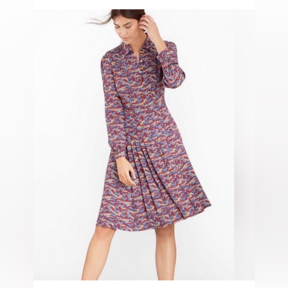 NWT [$398] Brooks Brothers Shirt Dress Gazelle Print 100% Silk Size 4